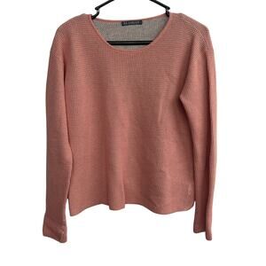 Coastal Minimalist Waffle Knit Sweater Alashan Blush Pink Size S
